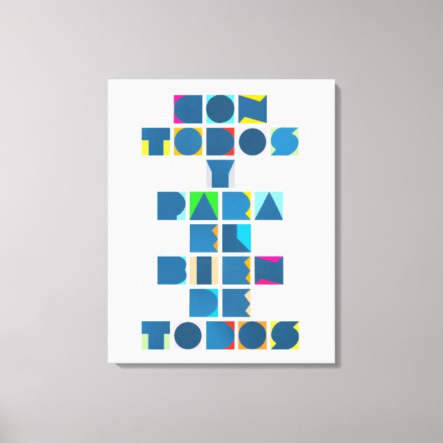 Toile CON TODOS blanc coloré (Recto)