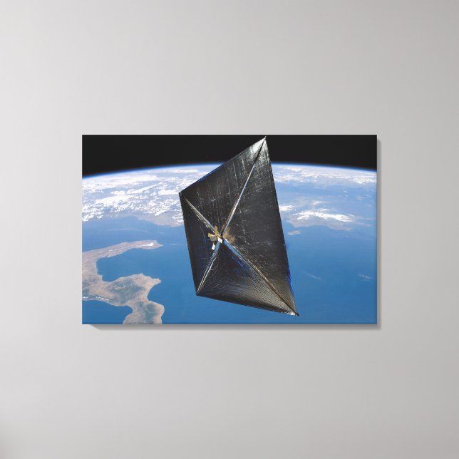 Toile Concept artistique de NanoSail-D dans l'espace (Recto)