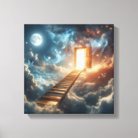 Concept surréaliste d'échelle vers la porte du cie