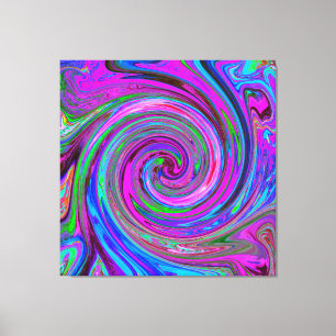 Toile Conception Abstraite Rétro Tourbillon Magenta Colo