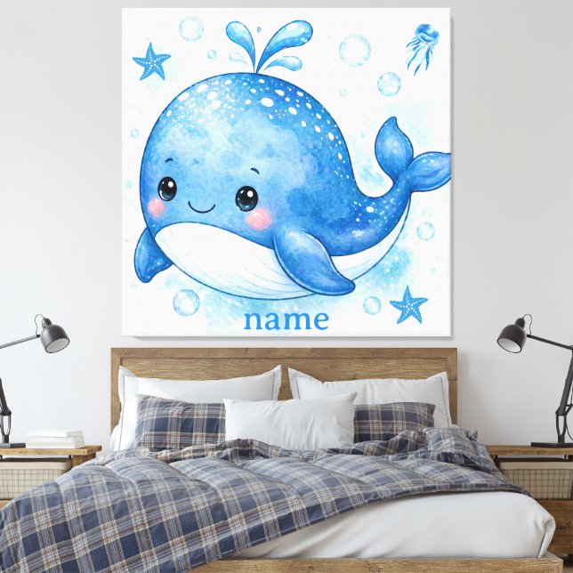 Toile conception de baleine mignonne kawaii (Insitu(Chambre))