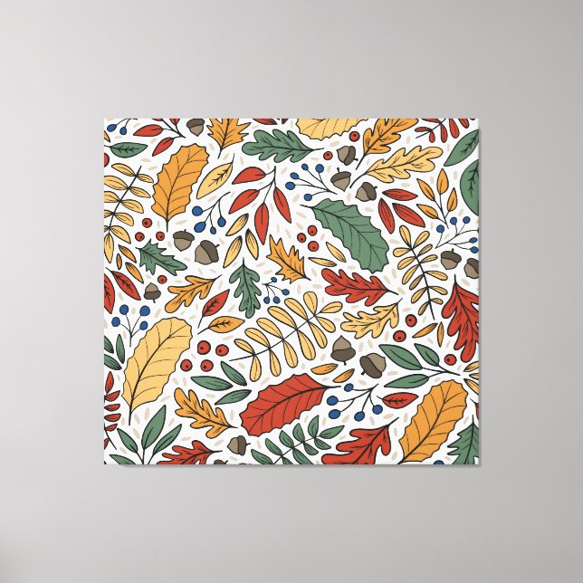Toile Conception de Carré feuille couleur automne (Recto)