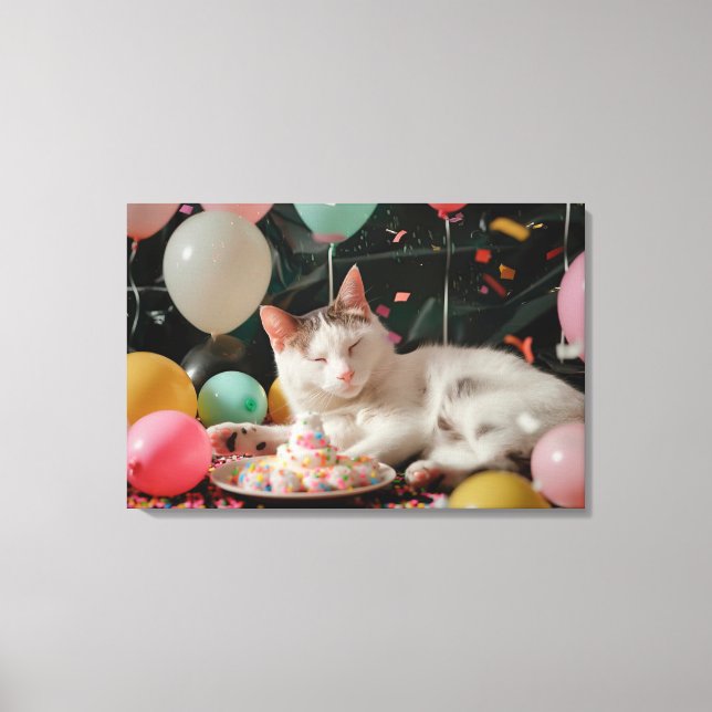 Toile Conception de célébration d'anniversaire de chat a (Recto)