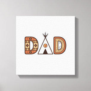 Toile Conception de chemise à lettrage Tipi Papa Coloré_