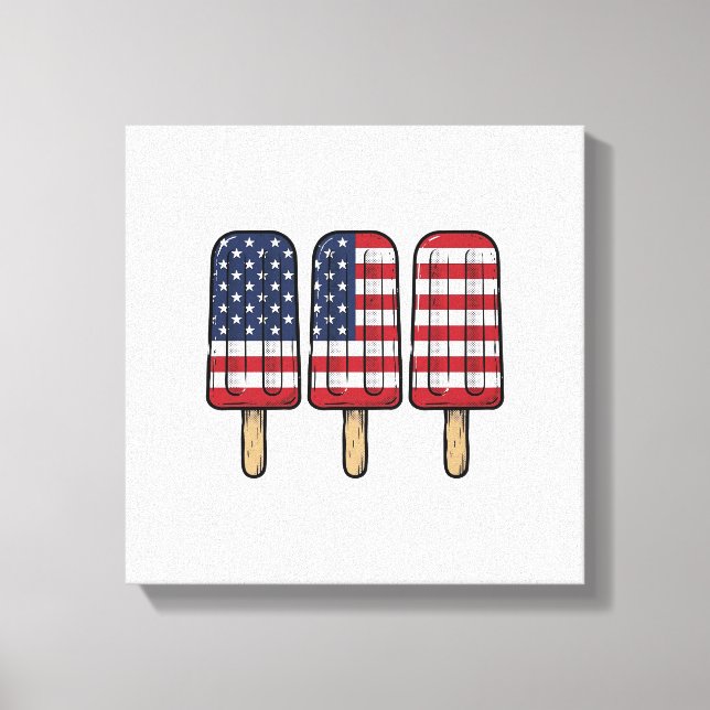 Toile Conception de chemise de drapeau de popsicle patri (Recto)
