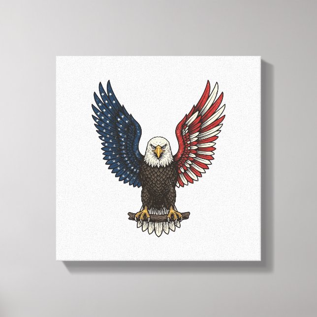 Toile Conception de chemise vectorielle aigle patriotiqu (Recto)