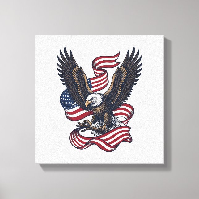 Toile Conception de chemise vectorielle aigle patriotiqu (Recto)