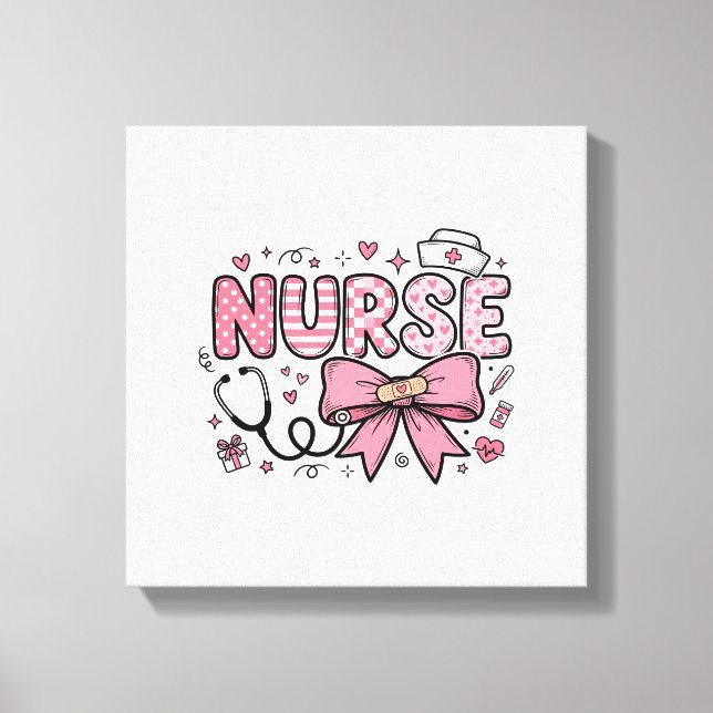 Toile Conception de chemise vectorielle Cute Nurse Bow H (Recto)