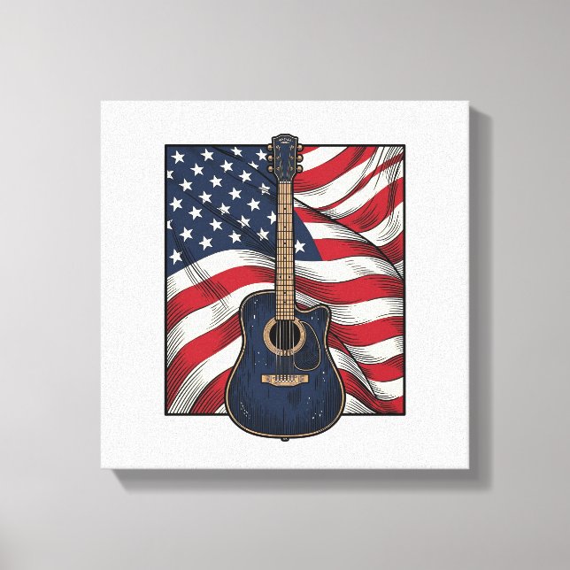 Toile Conception de chemise vectorielle drapeau patrioti (Recto)