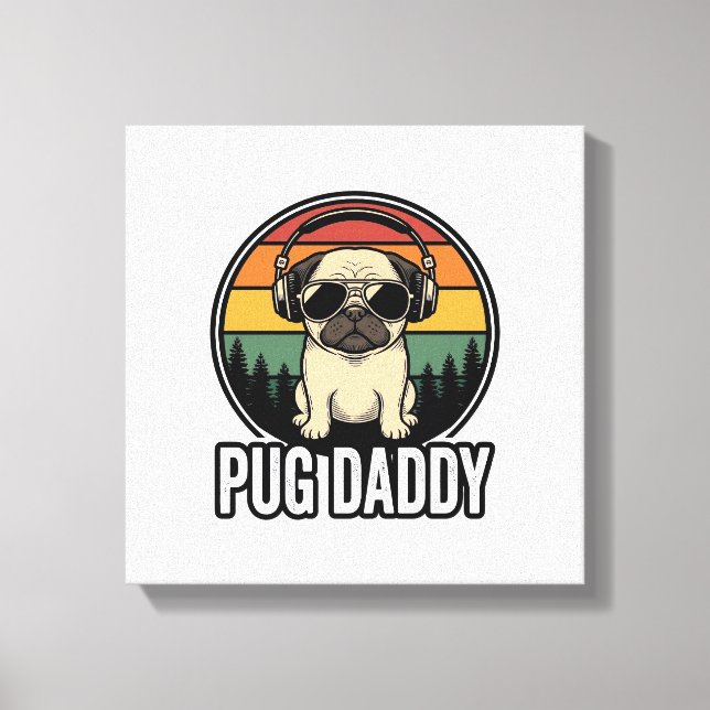 Toile Conception de chemise vectorielle pour chien Pug D (Recto)