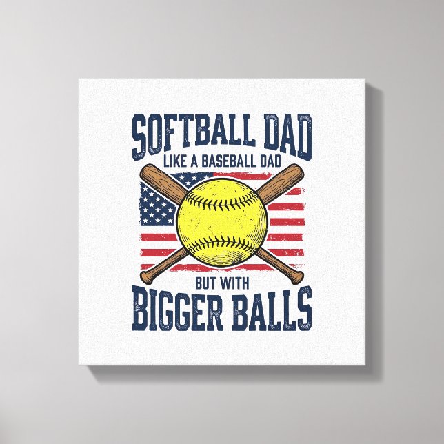 Toile Conception de chemise Vintage Softball Dad Bigger  (Recto)