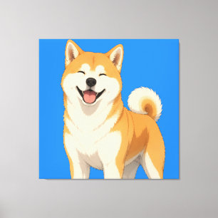 Toile Conception de chien Akita heureux