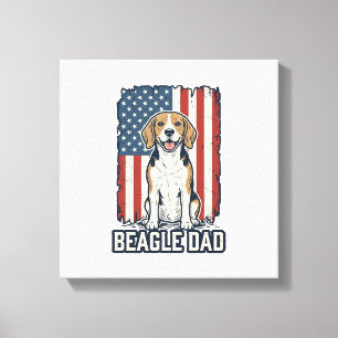 Toile Conception de chien de gravure vintage patriotique