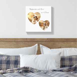Toile Conception de Chien en Forme de Cœur – “Bonheur su