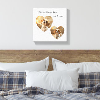 Toile Conception de Chien en Forme de Cœur – “Bonheur su