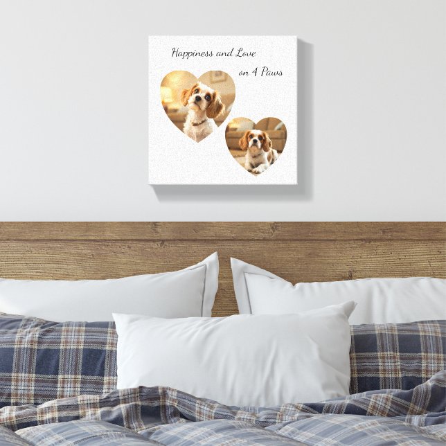 Toile Conception de Chien en Forme de Cœur – “Bonheur su (Insitu(Chambre))
