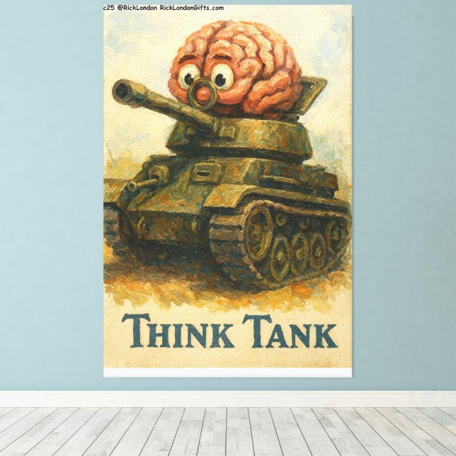 Toile Conception de dessin animé de Think Tank fantaisis (Insitu (Plancher de Bois))