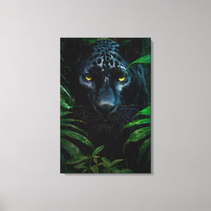 Toile Conception de faune de jungle de panthère noire my