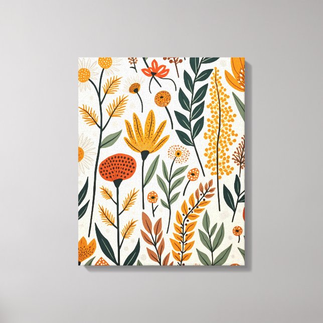 Toile Conception de fleurs botaniques boho plantes 390 (Recto)