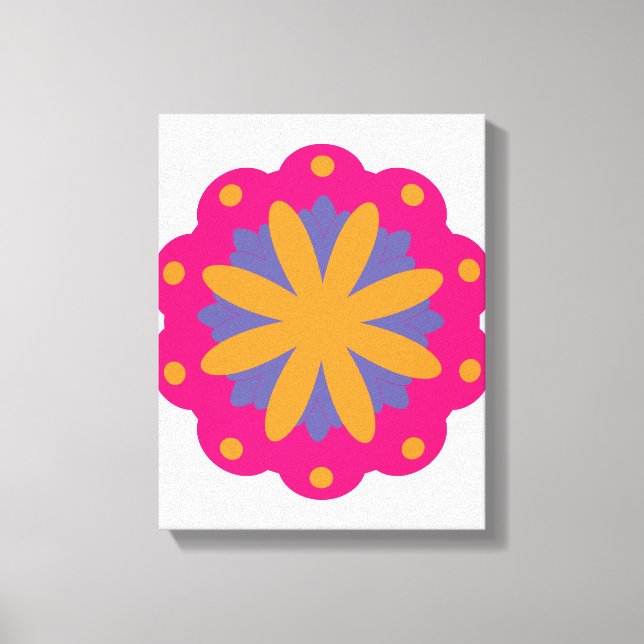 Toile Conception de fleurs géométriques colorées (Recto)