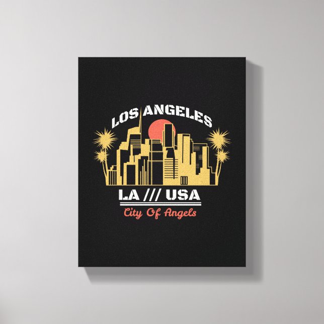 Toile Conception de la skyline de Los Angeles LA USA Cit (Recto)