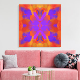 Toile Conception de l'art graphique abstrait orange viol