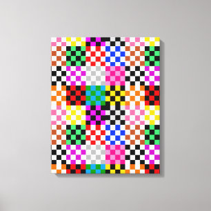 Toile Conception de motif à carreaux patchwork coloré 