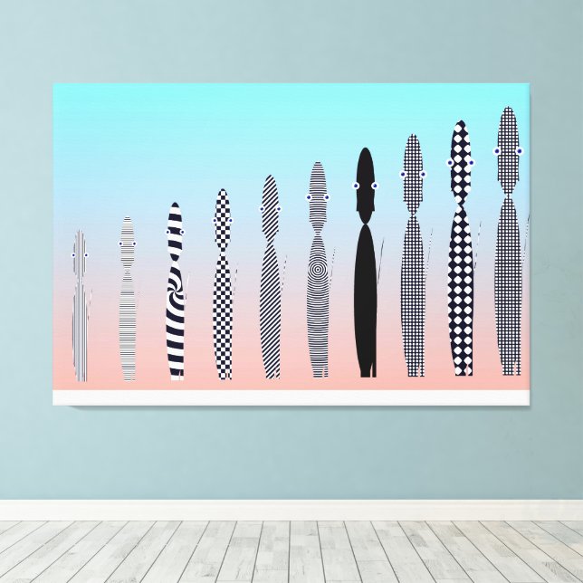 Toile Conception de motif géométrique de dix chats  (Insitu (Plancher de Bois))