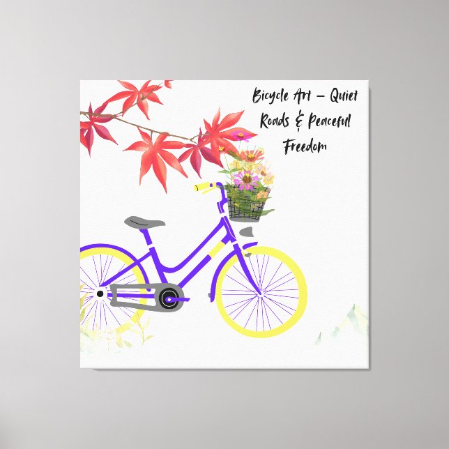 Toile Conception de motivation de bicyclette florale (Recto)