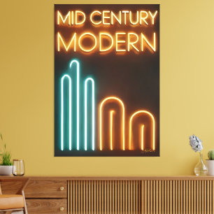 Toile Conception de néon d'art moderne du milieu du sièc