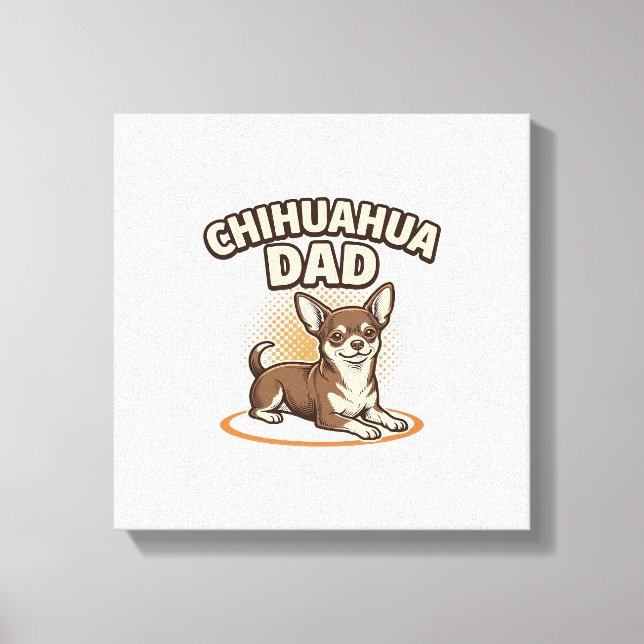 Toile Conception de papa Chihuahua Gravure vintage pour  (Recto)