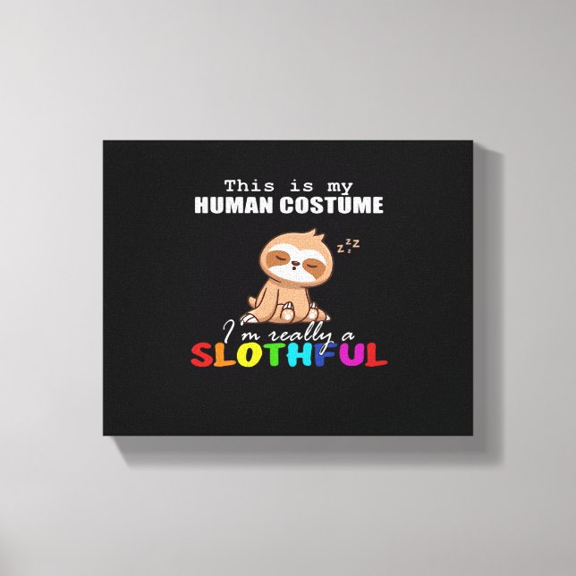 Toile Conception de paresseux d'Halloween, c'est mon cos (Recto)