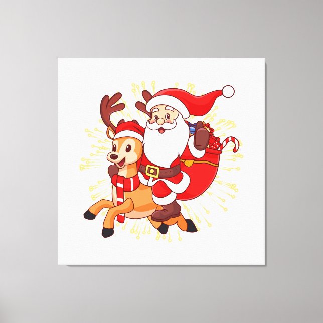 Toile **"Conception de Père Noël ludique – Amusant et Fe (Recto)