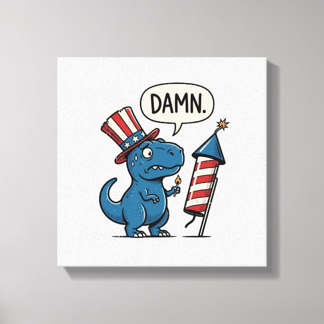 Toile Conception de T-shirt de feu d'artifice de T-Rex p (Recto)
