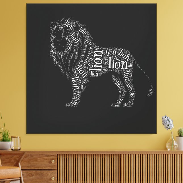 Toile Conception de T-Shirt de Typographie de Lion Puiss (Insitu(Salon))