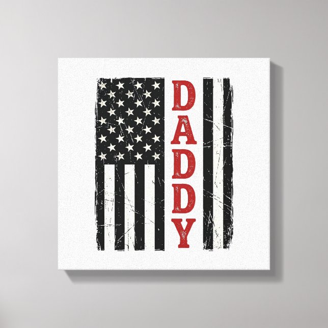 Toile Conception de T-shirt Drapeau Américain Papa en Dé (Recto)