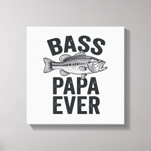Toile Conception de T-shirt Papa de pêche vintage Bass P