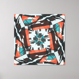 Toile Conception de tuiles tournantes en orange, noir et