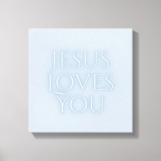 Toile Conception de typographie chrétienne Jésus aime  (Recto)