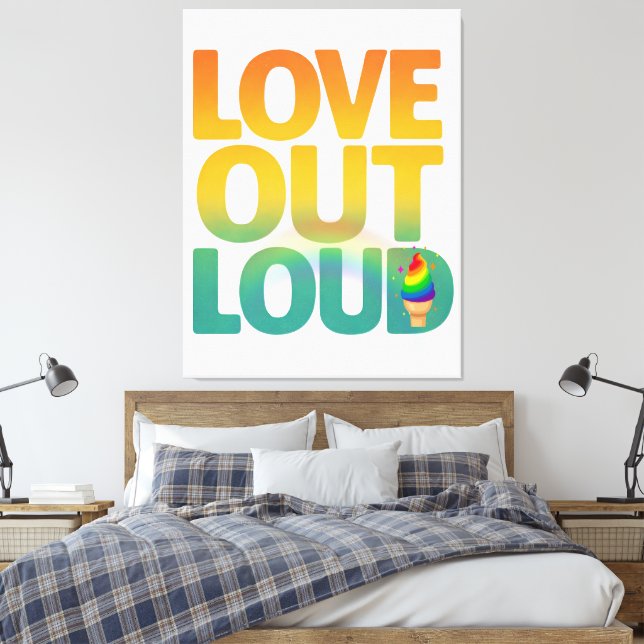 Toile Conception de typographie Rétro Fierté Amour à hau (Insitu(Chambre))