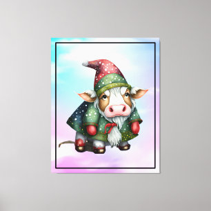 Toile Conception de vache Gnome de Noël-83456