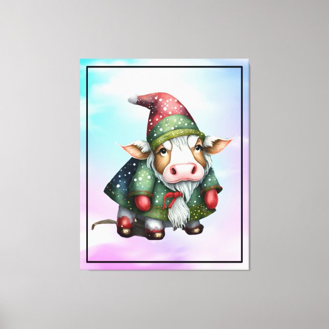 Toile Conception de vache Gnome de Noël-83456 (Recto)