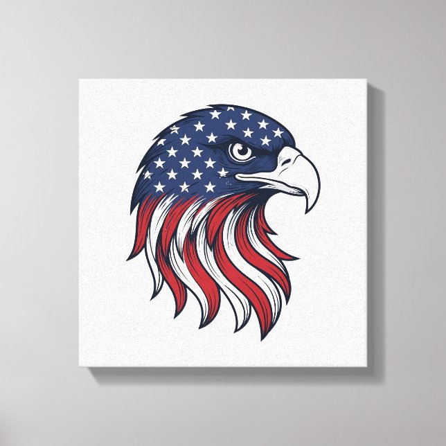 Toile Conception de vecteur de drapeau d'aigle patriotiq (Recto)