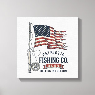 Toile Conception de vecteur de drapeau de pêche patrioti