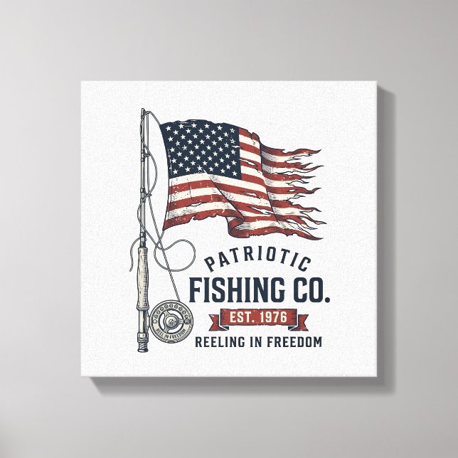 Toile Conception de vecteur de drapeau de pêche patrioti (Recto)