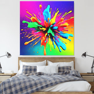 Toile Conception d'explosion de peinture vibrante