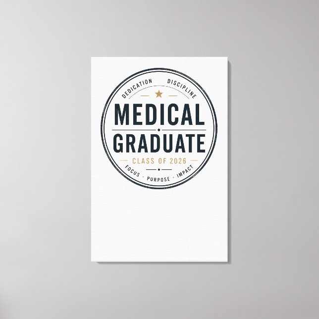 Toile Conception d'insigne personnalisé pour diplômé en  (Recto)