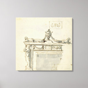 Toile Conception esquissée pour une cheminée (stylo et e