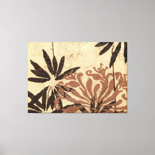 Toile Conception florale de pochoir avec le feuille