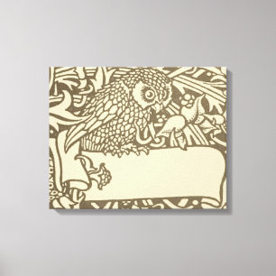 Toile Conception florale vintage de hibou de William Mor